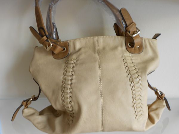 Bolsa Bege com detalhes marrom